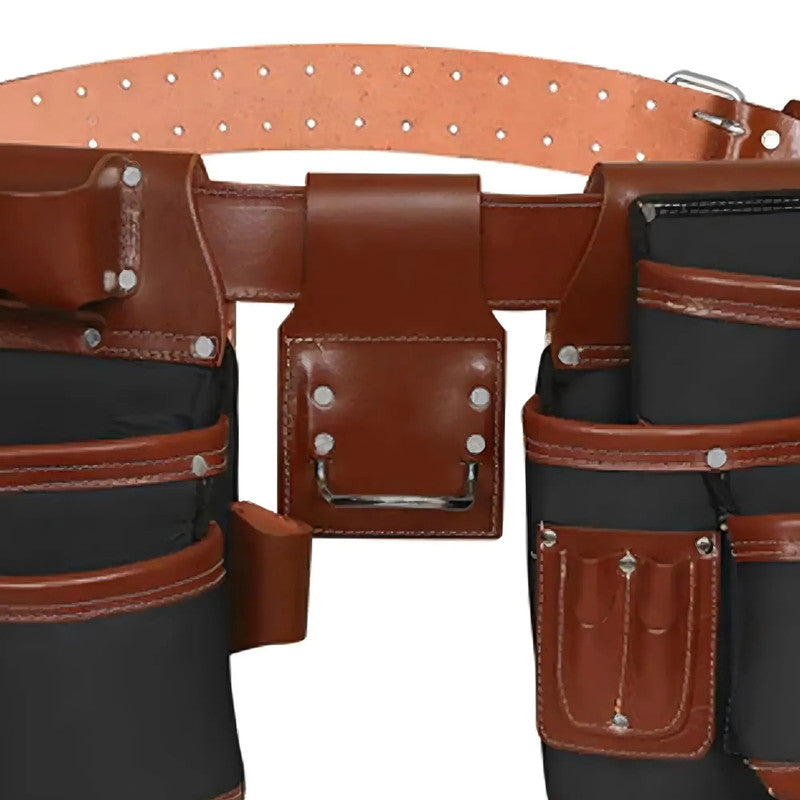 Professional Large Capacity Hammer Tool Holder Pouch Multi-Pockets Leather Tool Bags for Electricians Carpenters