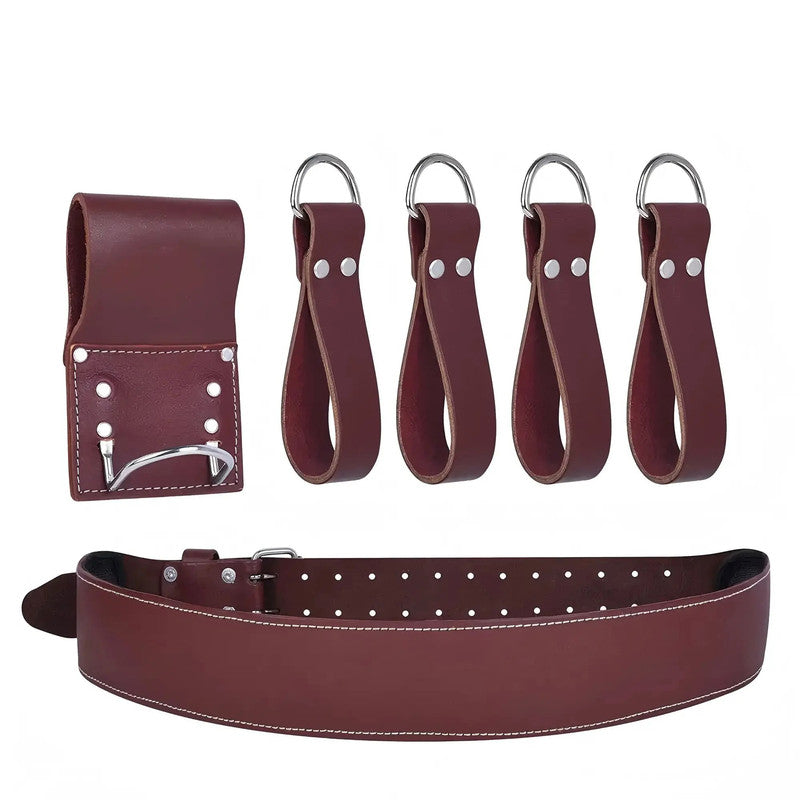 Premium Quality Leather Heavy Duty Detachable Tool Bag for Electrician Carpenter Handyman Woodworker Construction Tools Belt