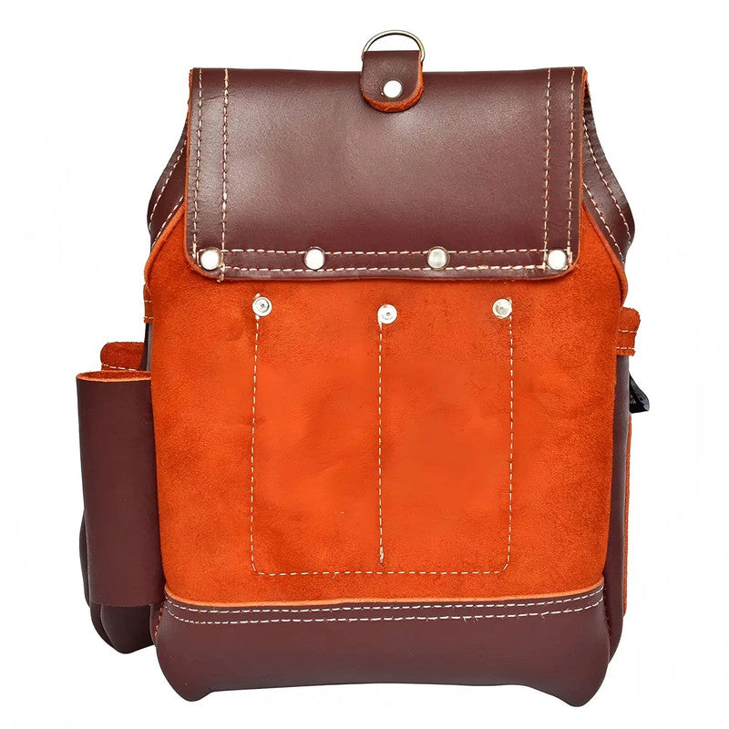 Unique Design Professional Heavy Duty Leather Tool Holder Pouch with Multiple Compartments Multi Purpose Tool Bags for Builders