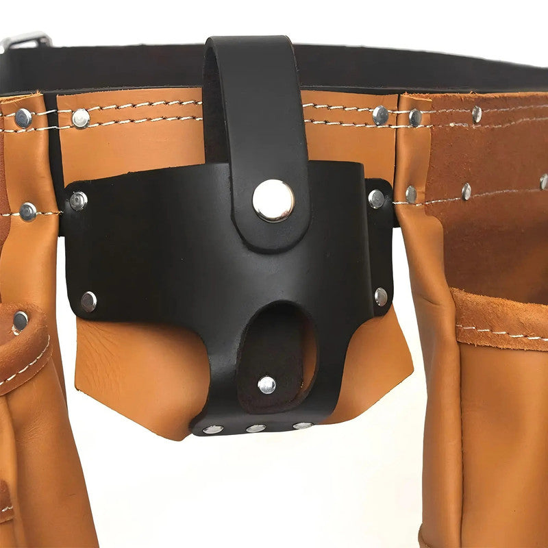 Large Capacity Adjustable Heavy Duty Leather Tool Organizer Multi Functional Tool Holder Pouch for Electrician