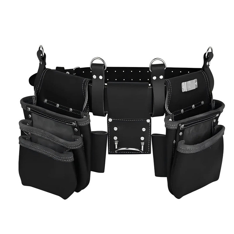 Leather Tool Bags Large Capacity Multi Functional Tool Storing Pouch for Electrician Mechanics Carpenters