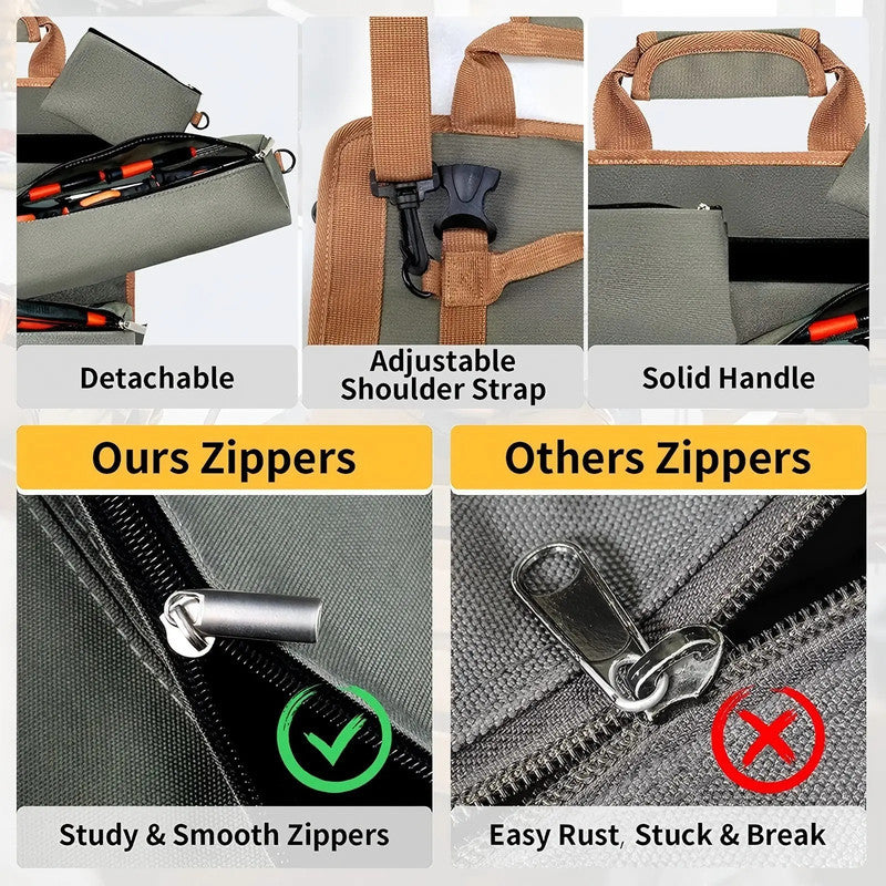 Premium 1200D Oxford Material Large Capacity Small Electrical Motorcycle Tool Roll Up Bags