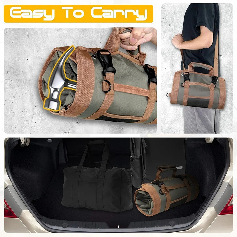 Premium 1200D Oxford Material Large Capacity Small Electrical Motorcycle Tool Roll Up Bags