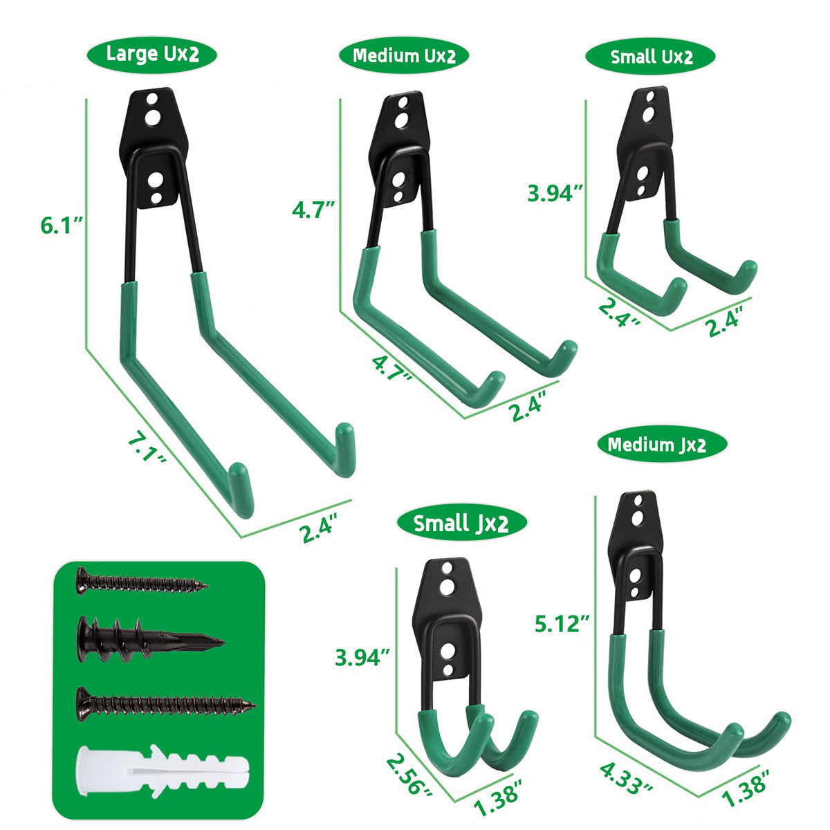 10 Packs Garage Hooks Heavy Duty Wall Mount Hooks
