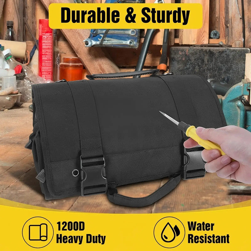 13 Tool Pouches Heavy Duty Roll Up Tool Bag Organizer High Capacity Handyman Mechanic Tool Bag