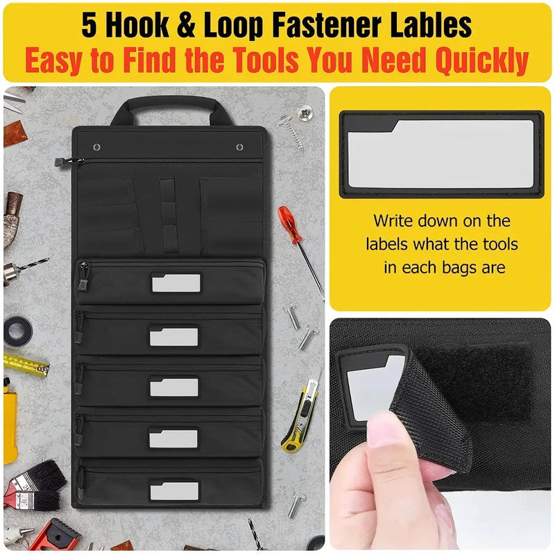 13 Tool Pouches Heavy Duty Roll Up Tool Bag Organizer High Capacity Handyman Mechanic Tool Bag