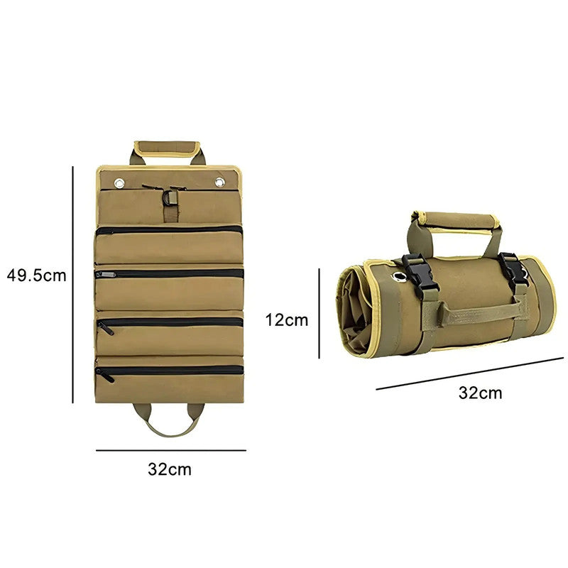 Professional Oxford Canvas Tool Roll Up Bag Multifunctional Large Capacity Electrician Carrying Bags