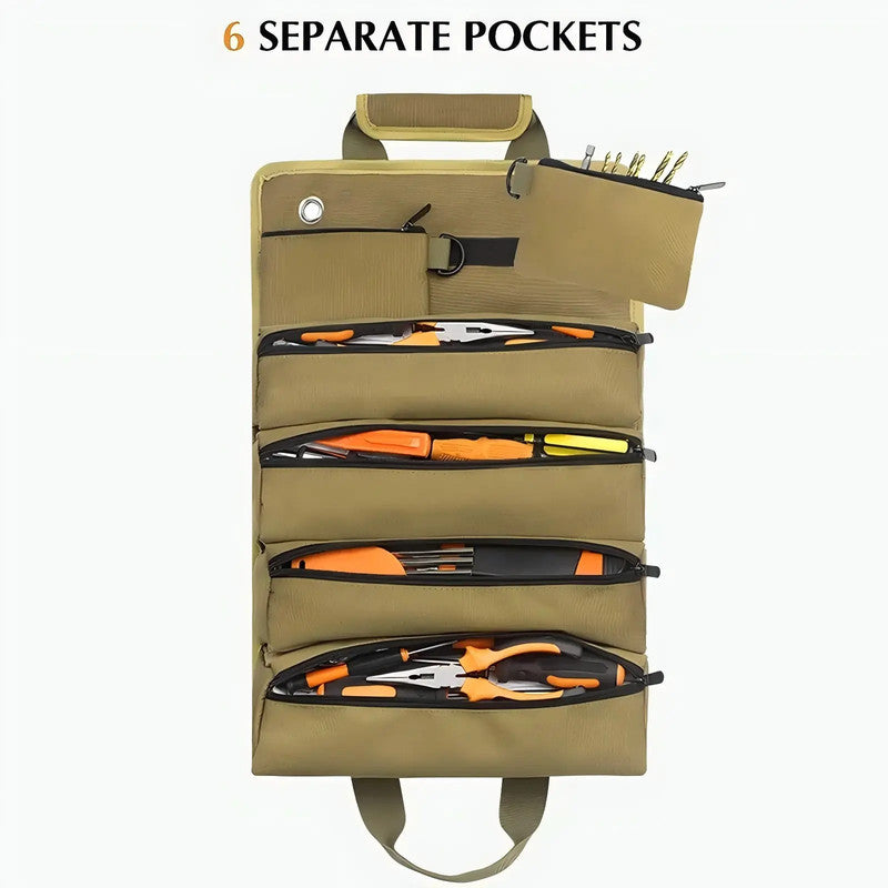Professional Oxford Canvas Tool Roll Up Bag Multifunctional Large Capacity Electrician Carrying Bags