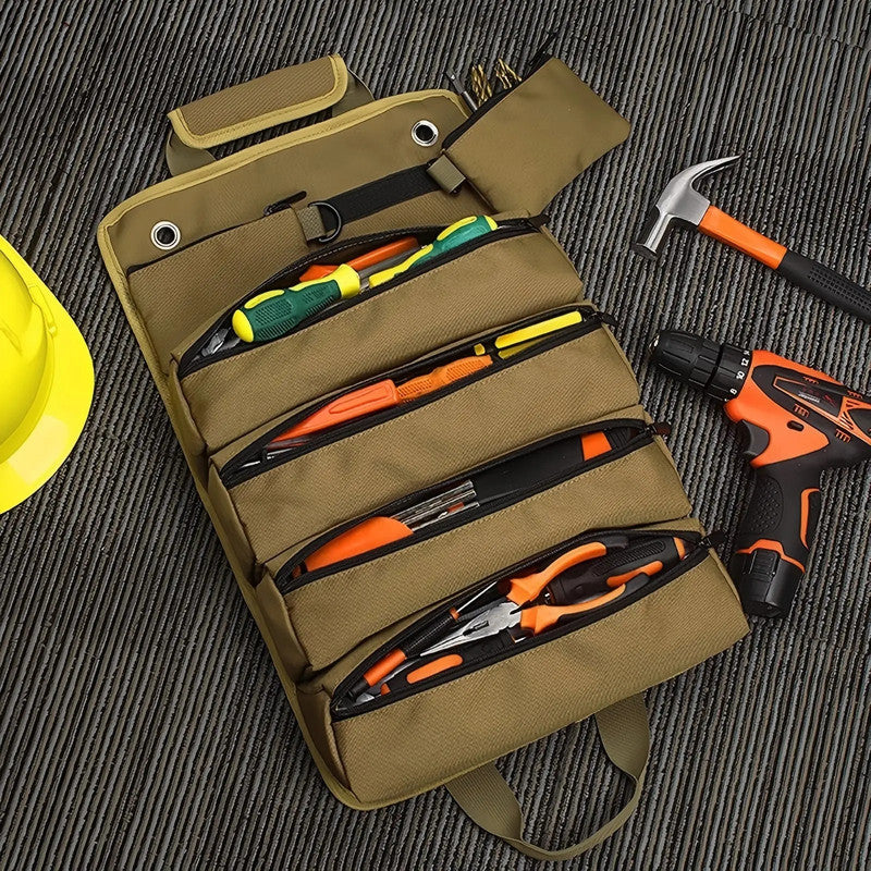 Professional Oxford Canvas Tool Roll Up Bag Multifunctional Large Capacity Electrician Carrying Bags