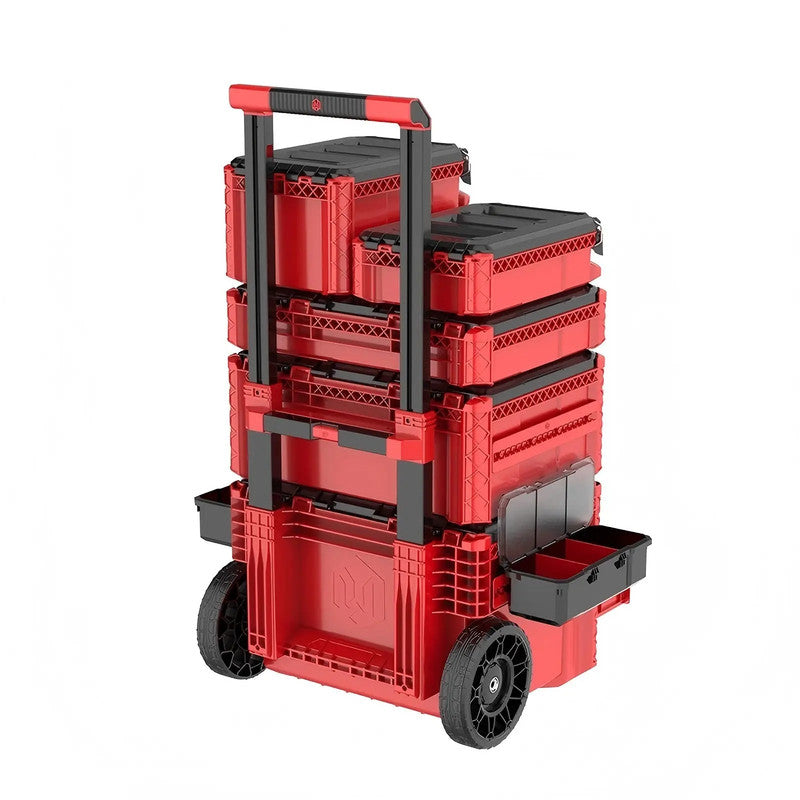 Waterproof Stackable Portable Toolbox-Handcart with Wheels for Equipment Storage and Hardware Tool Flight Case