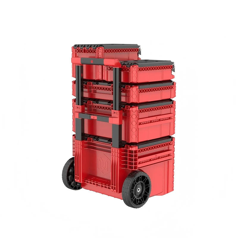 Waterproof Stackable Portable Toolbox-Handcart with Wheels for Equipment Storage and Hardware Tool Flight Case