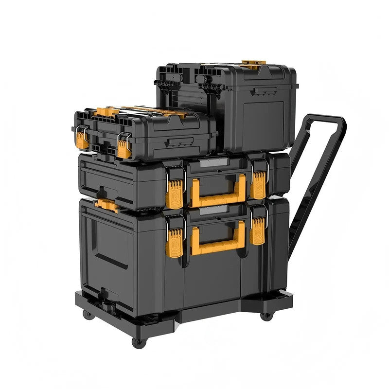 Large Capacity Black Heavy-Duty Plastic Hard Shell Storage Box Waterproof Electric Tool Storage Toolbox Set