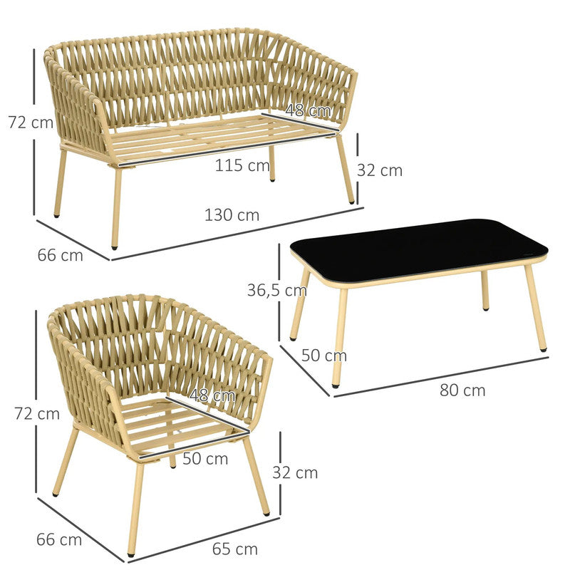 Ouseti 4-Piece Patio Furniture Set