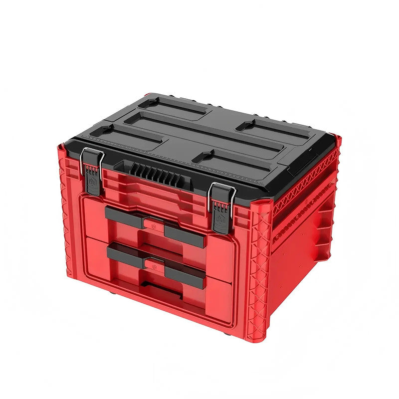 Toolbox with Handle and Waterproof Cover Car Maintenance Storage Manager Toolbox with Drawers