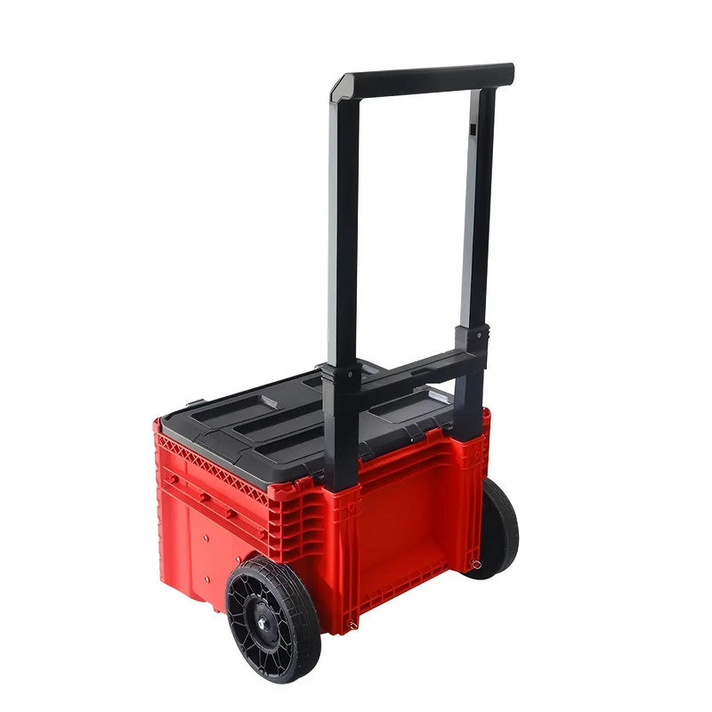 New Style Hand-Pushed Toolbox with Wheels Tool Storage Box Featuring Convenient Drawers