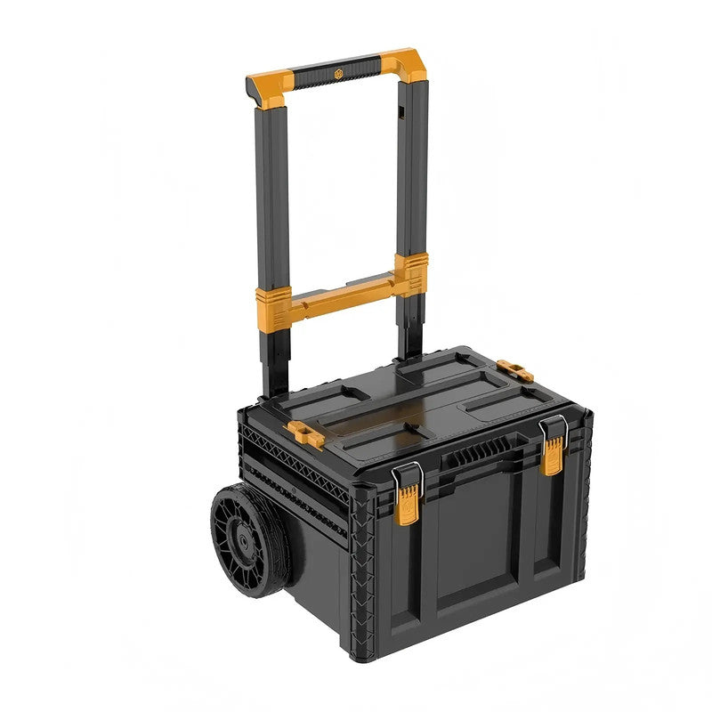 Heavy-Duty Mobile Workshop Handcart with Pull Rod Garage Toolbox with Plastic Wheels for Tool Cases