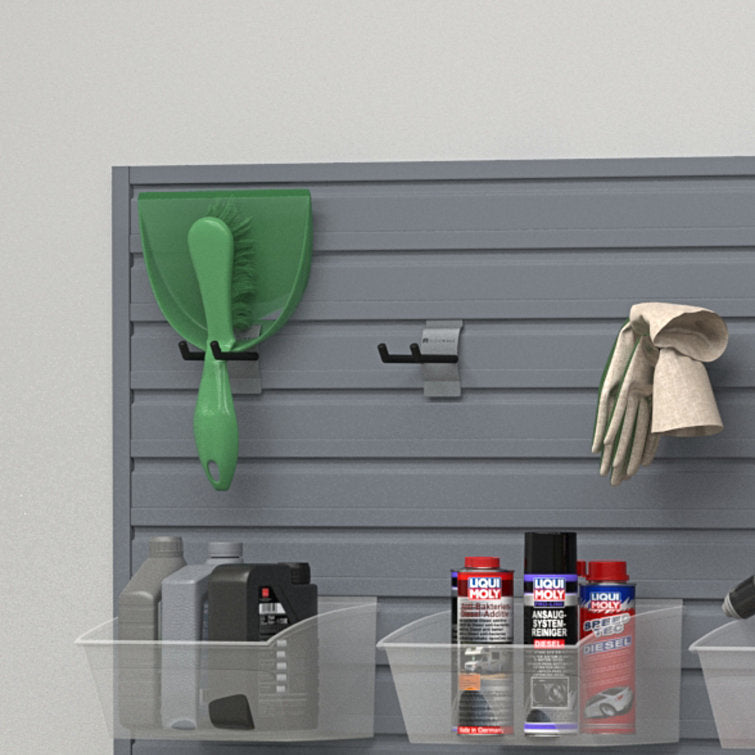 Flow Wall 13 Piece Slatwall Panel, Bin & Hook Storage Set - Slatwall