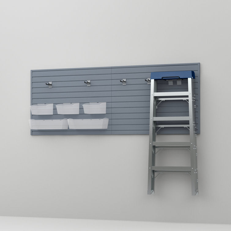 Flow Wall 13 Piece Slatwall Panel, Bin & Hook Storage Set - Slatwall