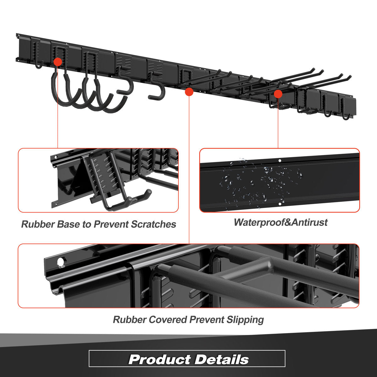 Garage Tool Storage Rack, Heavy Duty Garage Storage Organizer Rack System Wall Mounted Tool