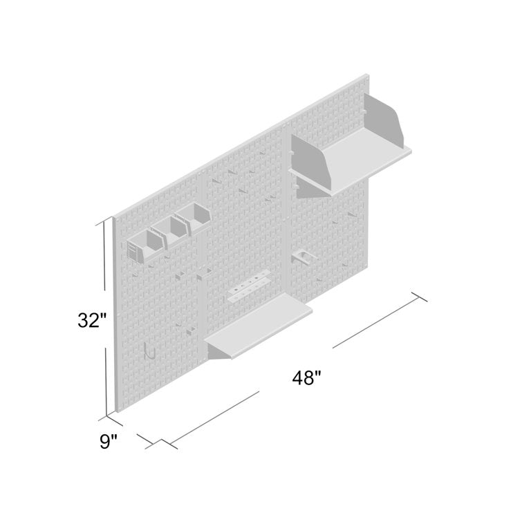 Pegboard Standard Tool Storage 32'' H x 48'' W Kit