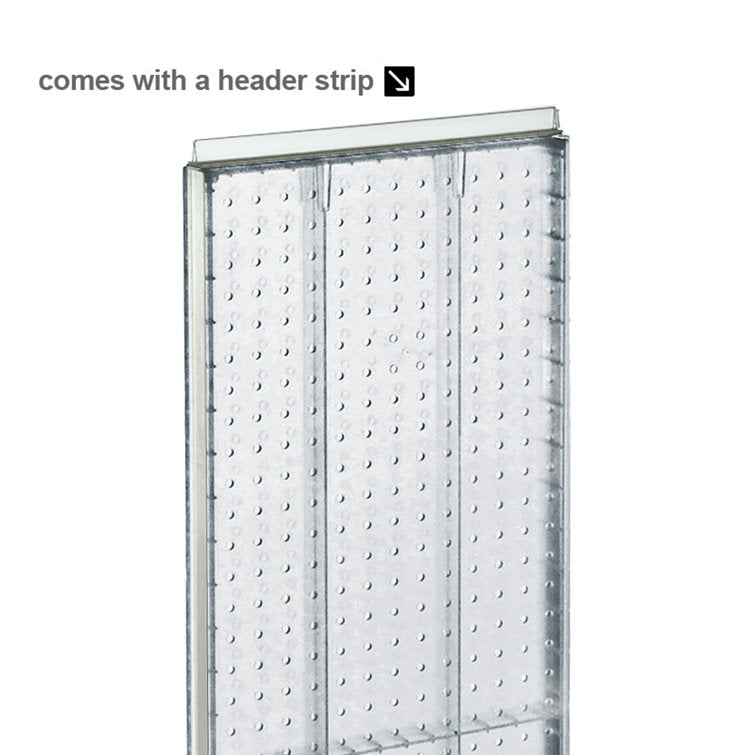 Two-Sided Pegboard Floor Display on Revolving Base. Spinner Rack Stand. Panel Size: 13.5''W x 60''H