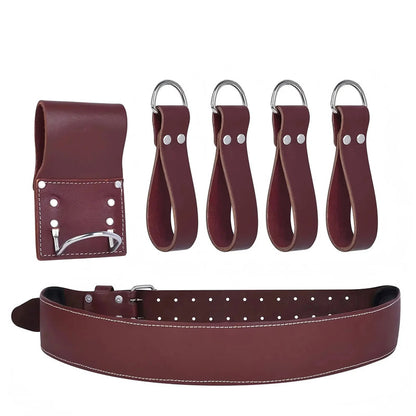 Premium Quality Leather Heavy Duty Detachable Tool Bag for Electrician Carpenter Handyman Woodworker Construction Tools Belt