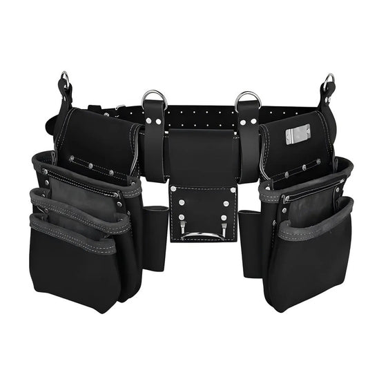 Leather Tool Bags Large Capacity Multi Functional Tool Storing Pouch for Electrician Mechanics Carpenters