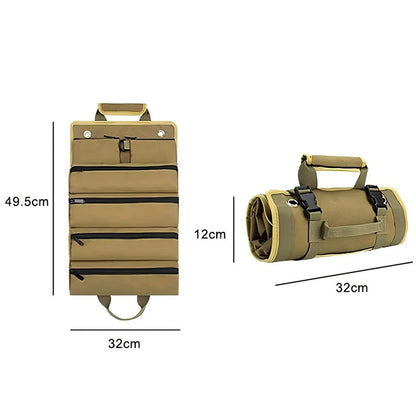 Professional Oxford Canvas Tool Roll Up Bag Multifunctional Large Capacity Electrician Carrying Bags