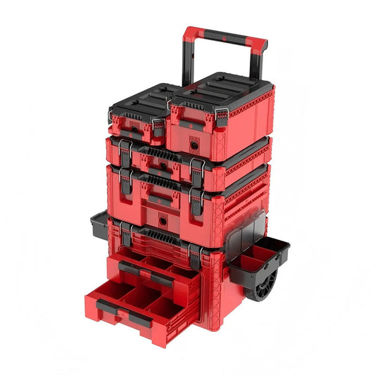 Pull Rod Type Stackable Storage Toolbox with Wheeled Equipment Plastic Push-Pull Toolbox Set