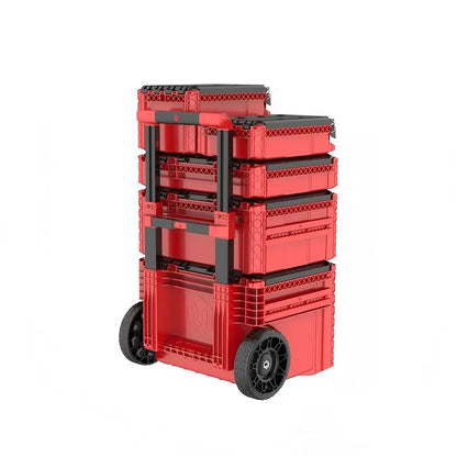 Waterproof Stackable Portable Toolbox-Handcart with Wheels for Equipment Storage and Hardware Tool Flight Case