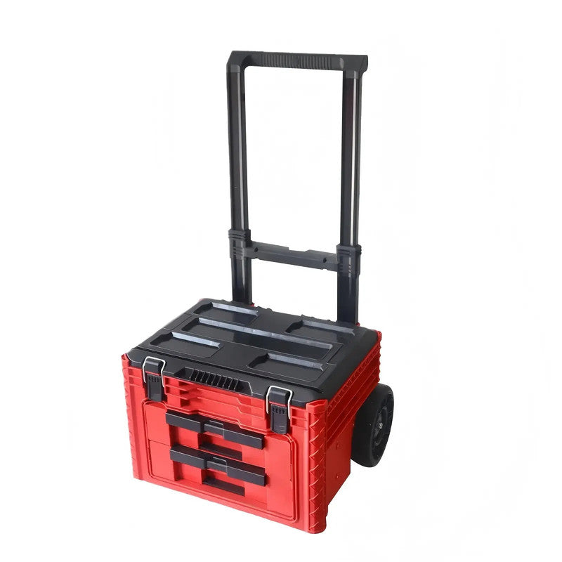 New Style Hand-Pushed Toolbox with Wheels Tool Storage Box Featuring Convenient Drawers