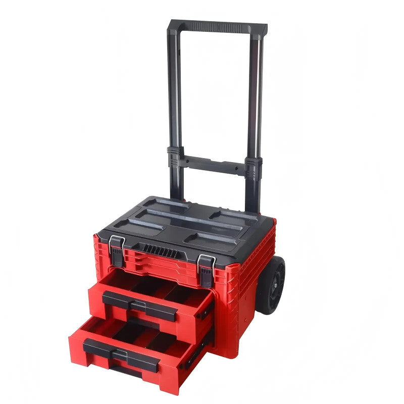 New Style Hand-Pushed Toolbox with Wheels Tool Storage Box Featuring Convenient Drawers
