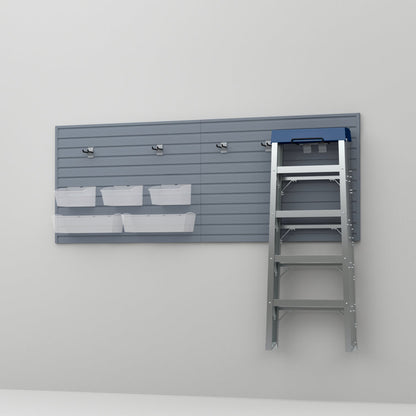 Flow Wall 13 Piece Slatwall Panel, Bin & Hook Storage Set - Slatwall