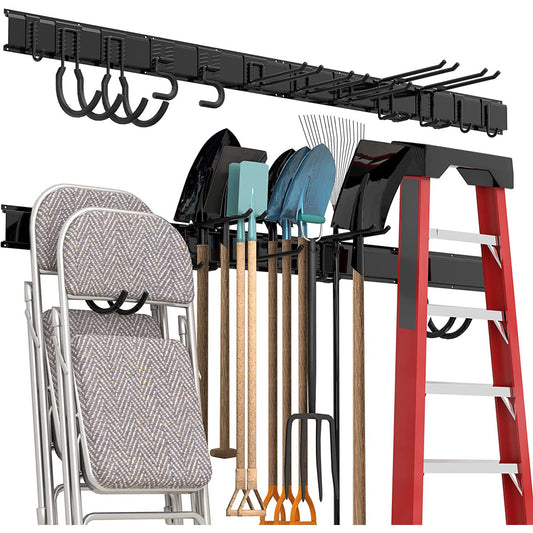 Garage Tool Storage Rack, Heavy Duty Garage Storage Organizer Rack System Wall Mounted Tool