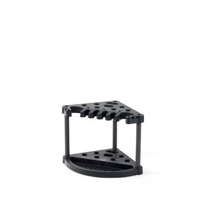 Compact Durable Resin Garage and Shed Corner Tool Rack and Organizer