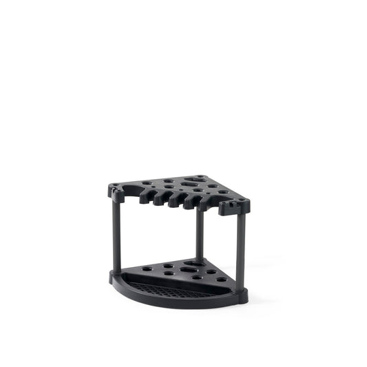 Compact Durable Resin Garage and Shed Corner Tool Rack and Organizer