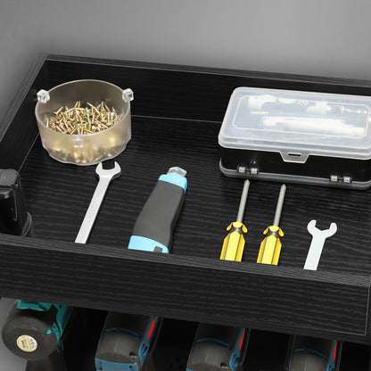 Wall Mounted Power Tool Organizer with Plug